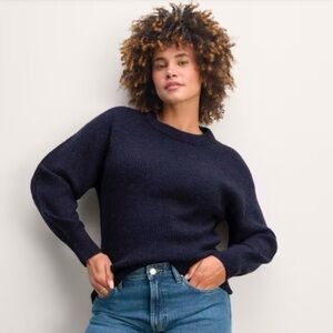 Everlane Alpaca Wool Crew Sweater Navy Blue